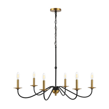 Wicklow 34.75" Bohemian Farmhouse Iron LED Chandelier